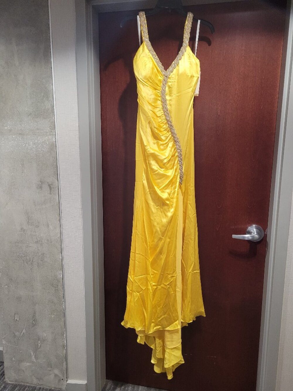 Precious Formals P3437 Yellow Size 6 Prom Dress
